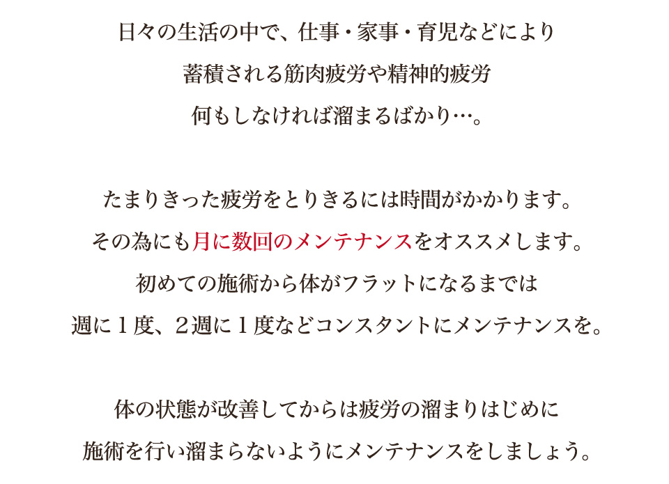 月に１、２度メンテナンスをしましょう。